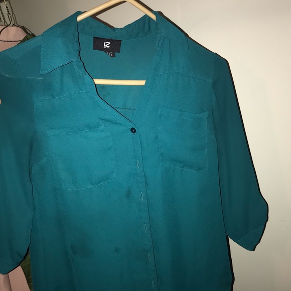 Teal button down shirt - Picture 1 of 2